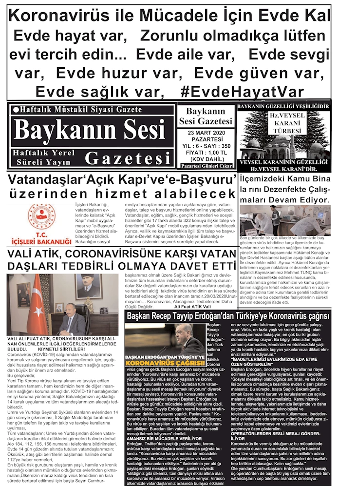Baykanin Sesi Gazetesi 350.ci sayı